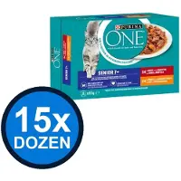 Purina One 15x - Senior Rund & Kip - Kattenvoer Natvoer - 8x85g