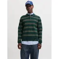 Jack & Jones Trui 'JORATOCHA' donkerblauw / lichtgeel / donkergroen
