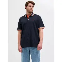 Jack & Jones Plus Size Effen Polo Shirt EU5XL US3XL Blauw