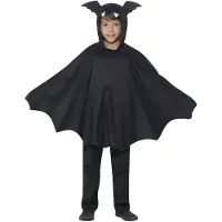 Smiffys Zwarte vleermuis poncho voor kinderen