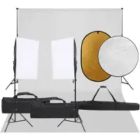 vidaXL Fotostudioset met verlichtingsset, achtergrond en reflector