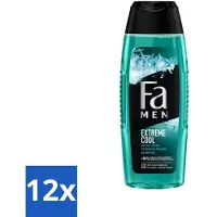 Fa 12 x Men Douchegel en Shampoo Extreme Cool 250 ml - Douchegel - Shampoo - Mannen - Verfrissend - Menthol