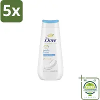 Dove 5 x – Douchegel – Advanced Care Gentle Scrub – 225 ml - Grootverpakking - Douchegel - Exfoliatie - Huidverzorging - Zachte Douchegel - Schuim
