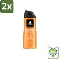 Adidas Shower Gel Power Booster 250 ml - Voordeelverpakking - 2 stuks - Douchegel - 3-in-1