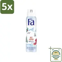 Fa 5 x - Deodorant Spray - Winter Splashes Ice Jump - Koel - 48 uur Bescherming - 150 ml - Grootverpakking - Deodorant Spray - Winter Splashes Ice Jump - 48 Uur Bescherming - Koel - Fris