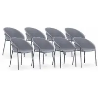 DS4U - Ella stoel - Set van 8 - Grijs - Kunststof - Weerbestendig
