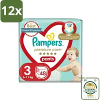 Pampers – Luierbroekjes – Premium Care Pants Maat 3 – 48 Luiers - Voordeelverpakking - 12 stuks - Luier voor baby - Luier voor kind