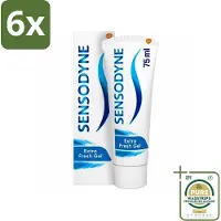 Sensodyne - Tandpasta - Extra Fresh Gel - Voor Gevoelige Tanden - 75 ml - Voordeelverpakking - 6 stuks - Frisse mond - Tandplak