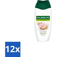 Palmolive 12 x Douchecrème Naturals Amandelmelk 250 ml - Douchegel Amandel - Zachte Reiniging - Gevoede Huid - Amandelmelk - Milde Douchegel