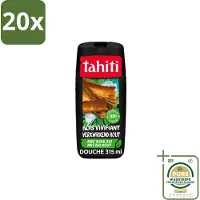 Tahiti 20 x – Douchegel – Tropenhout Vegan - 315 ml - Grootverpakking - Douchegel Tropisch Hout - Vegan Douchegel - Natuurlijke Douchegel - Houtgeur Douchegel - Milde Douchegel
