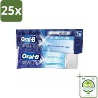 Oral-B 25 x Tandpasta 3D White Arctic Fresh 75 ml - Grootverpakking - Tandpasta - Whitening - Frisse Adem - Glazuur - Tanden Reinigen