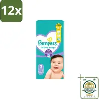 Pampers – Luiers – Active Baby Maat 3 – 54 Luiers - Voordeelverpakking - 12 stuks - Vocht absorberend - Luchtdoorlatend