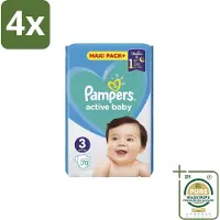 Pampers – Luiers – Active Baby Maat 3 – 70 Luiers - Voordeelverpakking - 4 stuks - Huidbescherming - Luchtdoorlatende luiers