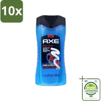 Axe 10 x - 3-in-1 Douchegel - Sport Blast - Energizing Citrus - Hydraterend - 250 ml - Grootverpakking - Douchegel Sport - Sportgeur - Hydraterende Douchegel - Frisheid Na Training - Huid Verzorging