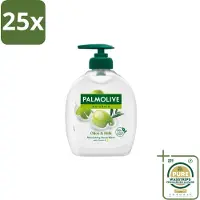 Palmolive 25 x Handzeep Naturals Olijf Melk 300 ml - Grootverpakking - Handzeep Melk En Olijf - Handen Reinigen - Handen Verzorgen - Melk En Olijf Handzeep - Milde Handzeep