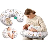 Totsy Baby Voedingskussen baby 130 cm C-vorm borstvoedingskussen Nursing Pillow – afneembare Minky hoes ergonomisch wasbaar pasgeboren zacht ademend – OEKO-TEX gecertificeerd Herten Grijs
