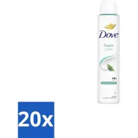 Dove 20 x – Deodorant Spray – Fresh Care – 200 ml - Anti-transpirant Spray - Zweetvermindering - Geurvermindering - Fris - Geur