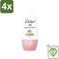Dove - Deodorant - Roll-On Beauty Finish - Soepele geur en verzorging - 50 ml - Voordeelverpakking - 4 stuks - Beauty Finish - Deodorant roll-on