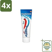Aquafresh Tandpasta Freshmint Frisse Adem 75 ml - Voordeelverpakking - 4 stuks - Gaatjes - Tandvleesproblemen