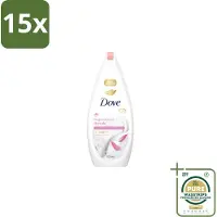 Dove 15 x – Badcrème – Soothing Almond Oil & Hibiscus – 720 ml - Grootverpakking - Douchegel - Huidverzorging - Kalmerend - Schuim - Amandelolie