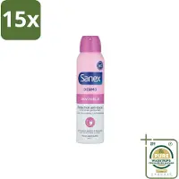 Sanex 15 x – Deodorant Spray – Dermo Invisible – 150 ml - Grootverpakking - Onzezichtbare Deodorant - Deodorant Spray - Transpiratieregulatie - Huidbescherming - Strepenvoorkomend