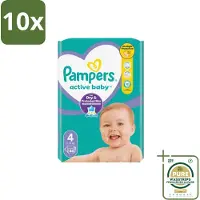 Pampers 10 x – Luiers – Active Baby Maat 4 – 46 Luiers - Grootverpakking - Baby Luier - Baby Droog - Baby Comfort - Baby Nacht - Baby Huid
