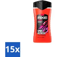 Axe 15 x – Douchegel – Sport Refresh – 250 ml - Douchegel Sport - Verfrissende Douchegel - Menthol Douchegel - Sportieve Geur - Frisse Boost