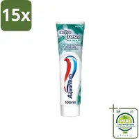 Aquafresh 15 x - Tandpasta - Verfrissende Reiniging - Menthol - 100 ml - Grootverpakking - Tandpasta - Menthol - Verfrissende Reiniging - Mondverfrissing - Tandplak