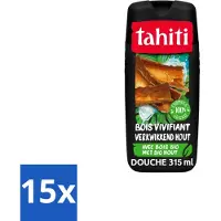 Tahiti 15 x – Douchegel – Tropenhout Vegan - 315 ml - Douchegel Tropisch Hout - Vegan Douchegel - Natuurlijke Douchegel - Houtgeur Douchegel - Milde Douchegel