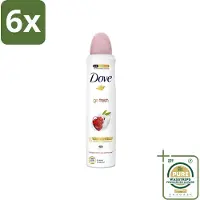 Dove - Deodorant - Spray Go Fresh - Granaatappel - Fruitige geur - 250 ml - Voordeelverpakking - 6 stuks - Fruitige Geur - Anti-Transpirant
