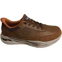 SKECHERS heren instapschoenen, Arch Fit Orvan, bruin, leer en synthetisch materiaal, maat: 43