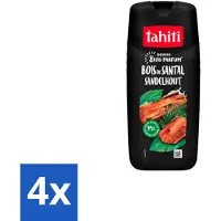 Tahiti 4 x – Douchegel – Sandelhout - 315 ml - Douchegel - Sandelhout - Ontspanning - Natuurlijke Geur - Huidverzorging