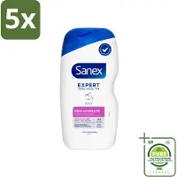 Sanex 5 x Douchegel Expert Skin Health Pro Hydrate 400 ml - Grootverpakking - Droge Huid - Hydratatie - Glycerine - Inuline - Huidverzorging