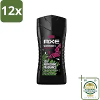 Axe - 3-in-1 Douchegel - Wild Bergamot & Pink Pepper - 100% Plantaardig - 250 ml - Voordeelverpakking - 12 stuks - Lichaam - Gezicht