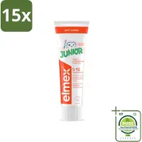 Elmex 15 x Gel-Tandpasta Junior (5-12 Jaar) 75 ml - Grootverpakking - Tandpasta Voor Kinderen - Gaatjesbescherming - Aminfluoride - Tandpasta Gel - Kindertandpasta
