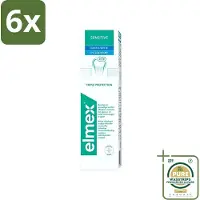 Elmex - Tandpasta - Sensitive Whitening - Triple Protection - 75 ml - Voordeelverpakking - 6 stuks - Mondgezondheid - Witte glimlach