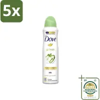 Dove 5 x - Deodorant - Go Fresh Cucumber & Green Tea - Frisse en kalmerende geur - 250 ml - Grootverpakking - Go Fresh - Cucumber & Green Tea - Deodorant Spray - Fris - Kalmerend