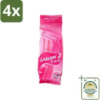 Benson - Laser Twin Women - Wegwerpscheermesjes - Voor Vrouwen - 10 Mesjes - Voordeelverpakking - 4 stuks - Tweevoudige scheermesjes - Vrouwelijke scheermesjes
