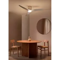 Create - Plafondventilator stil 40W (Ø132cm) - Sfeer- en hoofdverlichting LED - Afstandsbediening - 6 snelheden - Programmeerbaar - WIND CALM CUSTOM RATTAN