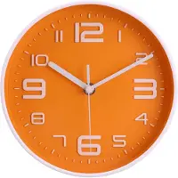 Unyqoos ,Stijlvolle en Stille Wandklok met Duidelijke Cijfers voor Thuis of Kantoor, oranje, 20 cm
