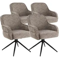DS4U - Loisa armstoel met terugdraaifunctie - Set van 4 - Taupe - Stof
