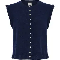 Ichi Gebreide bodywarmer 'IHPOVOKE' donkerblauw
