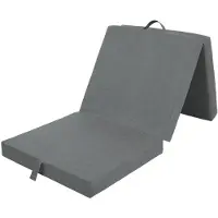 Densi Opvouwbaar matras - 3-delig vouwmatras - Jilly - licht grijs - wasbare hoes - Logeermatras - logeerbed - 190x70x9cm