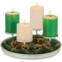 Unyqoos Stijlvolle metalen adventskrans met kaarsenhouders voor sfeervolle kerstdecoratie