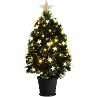 Luca Lighting Mercury Kunstkerstboom met Fibre Optic Verlichting - H60 x Ø30 cm - Groen