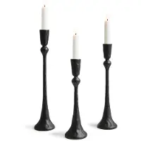 Unyqoos Set van drie vintage gietijzeren kandelaars voor sfeervolle decoratie