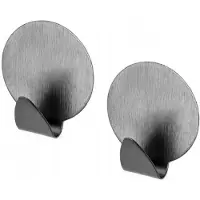 Bisk RVS Wandhaak Mat Grijs - 2 Stuks