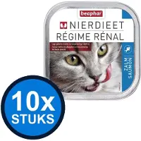 Beaphar 10x - nierdieet kat zalm 100gr - Kattenvoer Natvoer - 100 g
