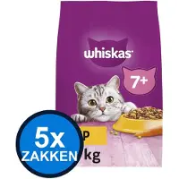Whiskas 5x - 7+ Droog Senior Kip - Kattenvoer Droogvoer - 1.9 kg