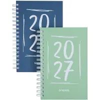 Brepols agenda 2027 - POCKET [0.767] - DOODLE DASH - Zakagenda - 1 week op 2 pagina's - Weekoverzicht - Wire-O - Blauw - 9.7 x 15 cm/Klein formaat!!
